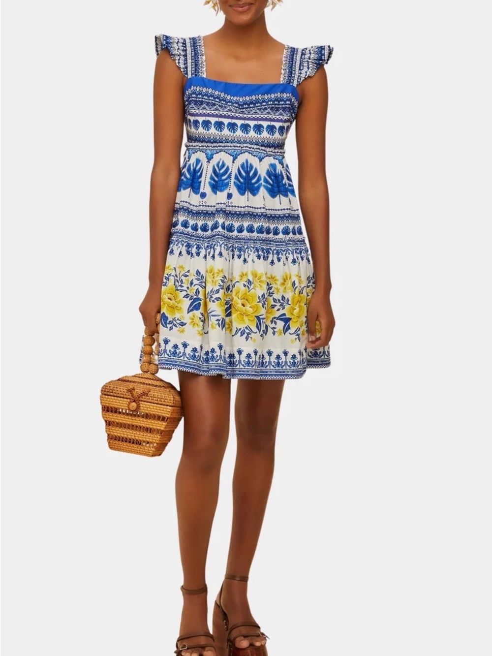 Farm Rio Off-White Zuli Organic Cotton Mini Dress size Small NWT - cute!